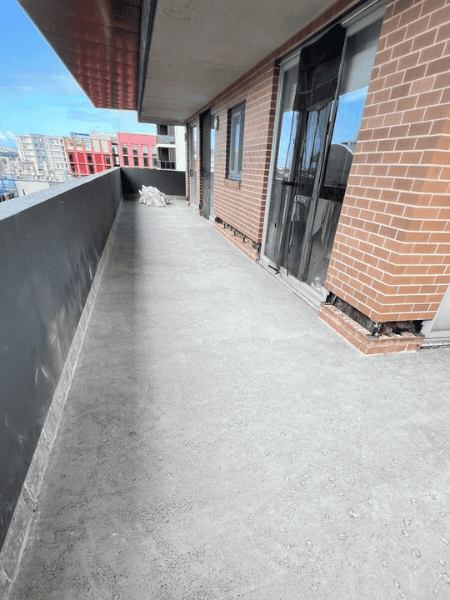 Balcony after removing old waterproofing membrane.